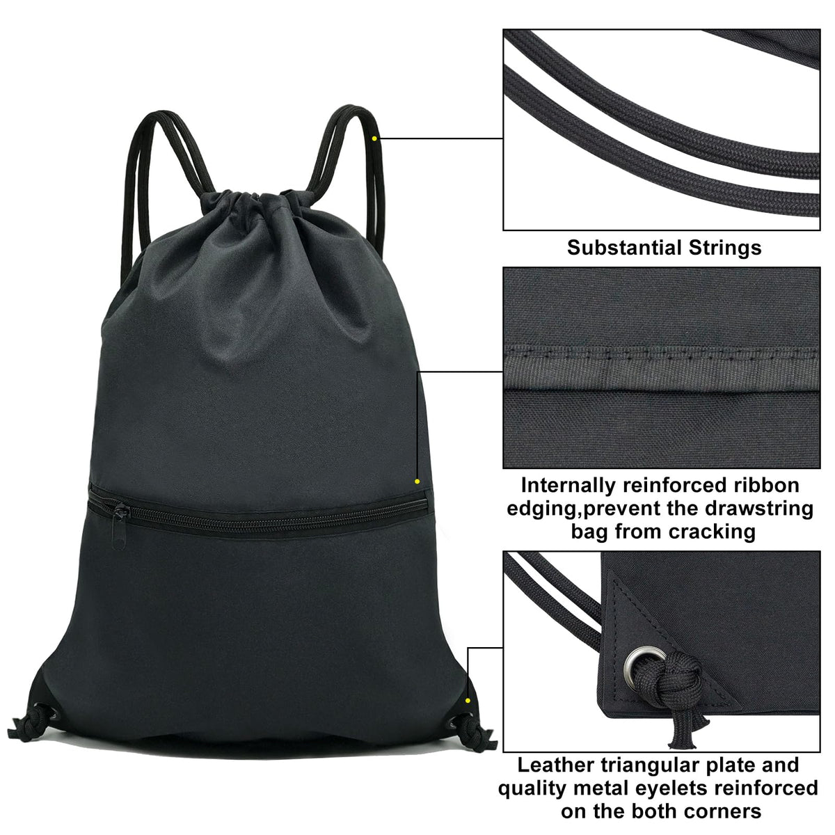 Drawstring Backpack Bag Sport Gym Sackpack B605839
