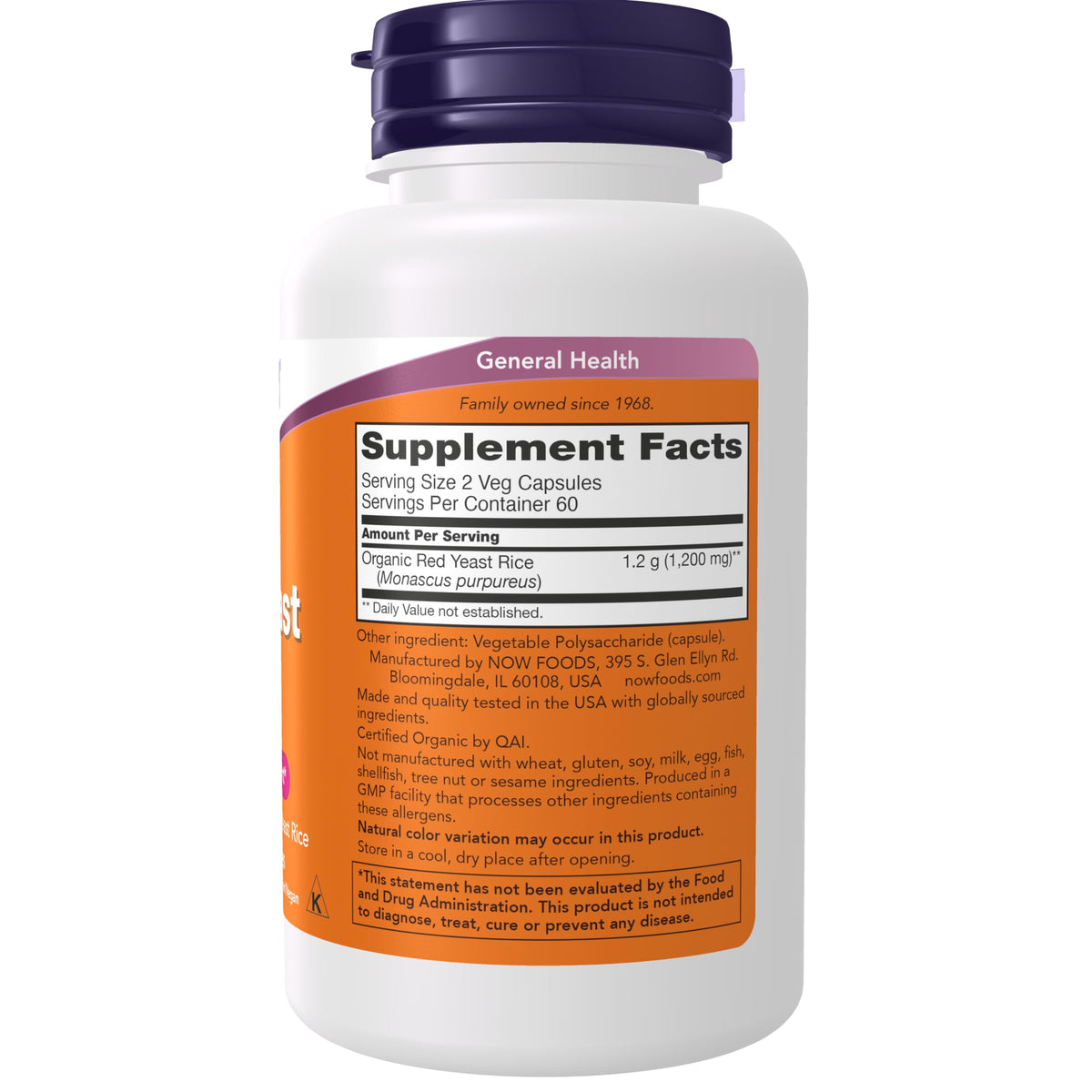Red Yeast Rice 600 mg 120 Veg Caps A7062