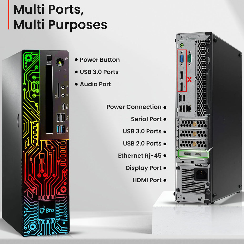 RGB Gaming Desktop PC Intel i5 16GB Ram 512GB SSD GeForce GT 1030 Windows 11 Pro N56108