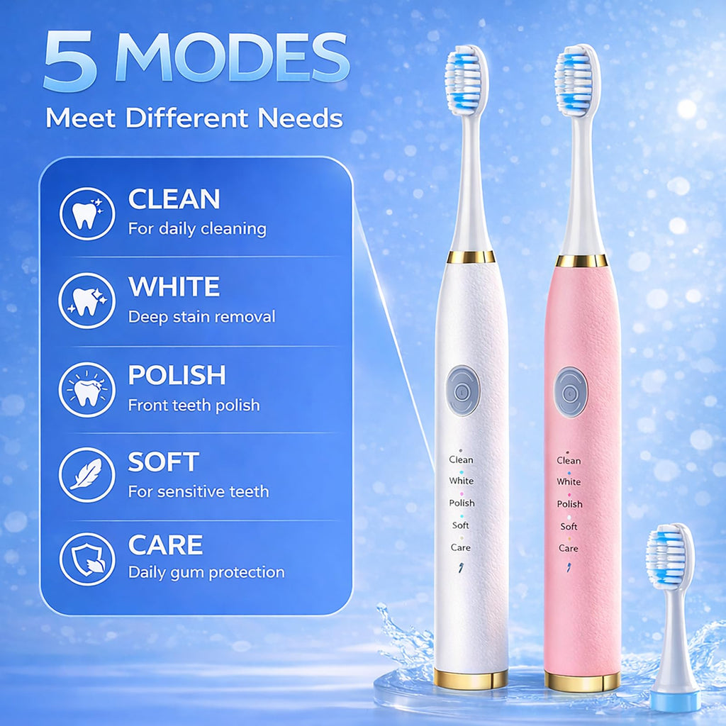 2 Pack Electric Toothbrush with 10 Replacement Brush Head O857577