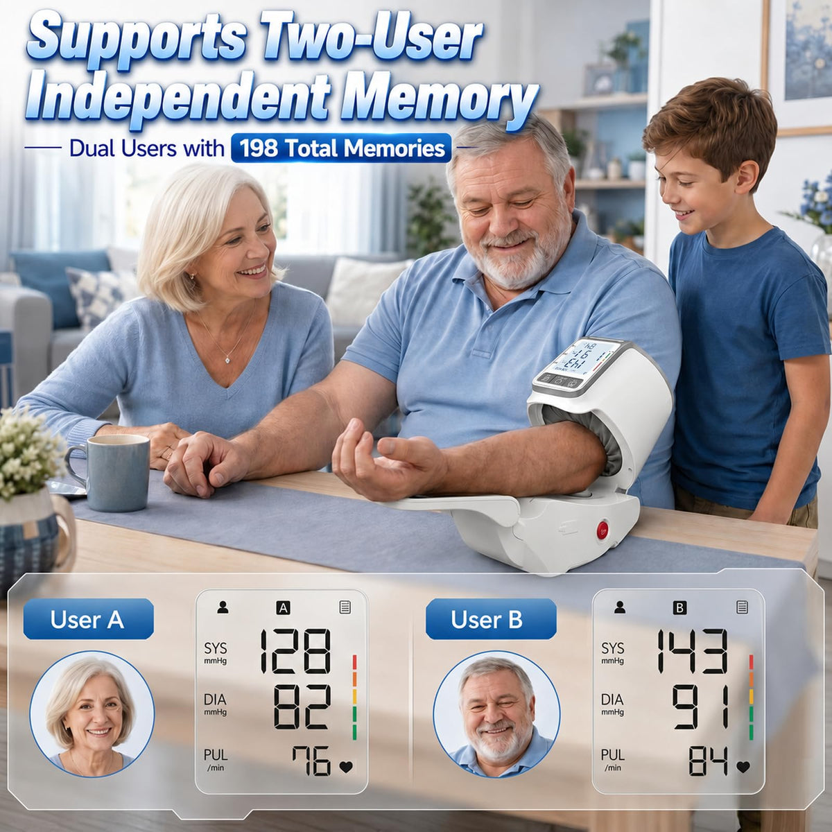 Upper Arm Blood Pressure Monitor with 7.1"-16.5" Cuff T465