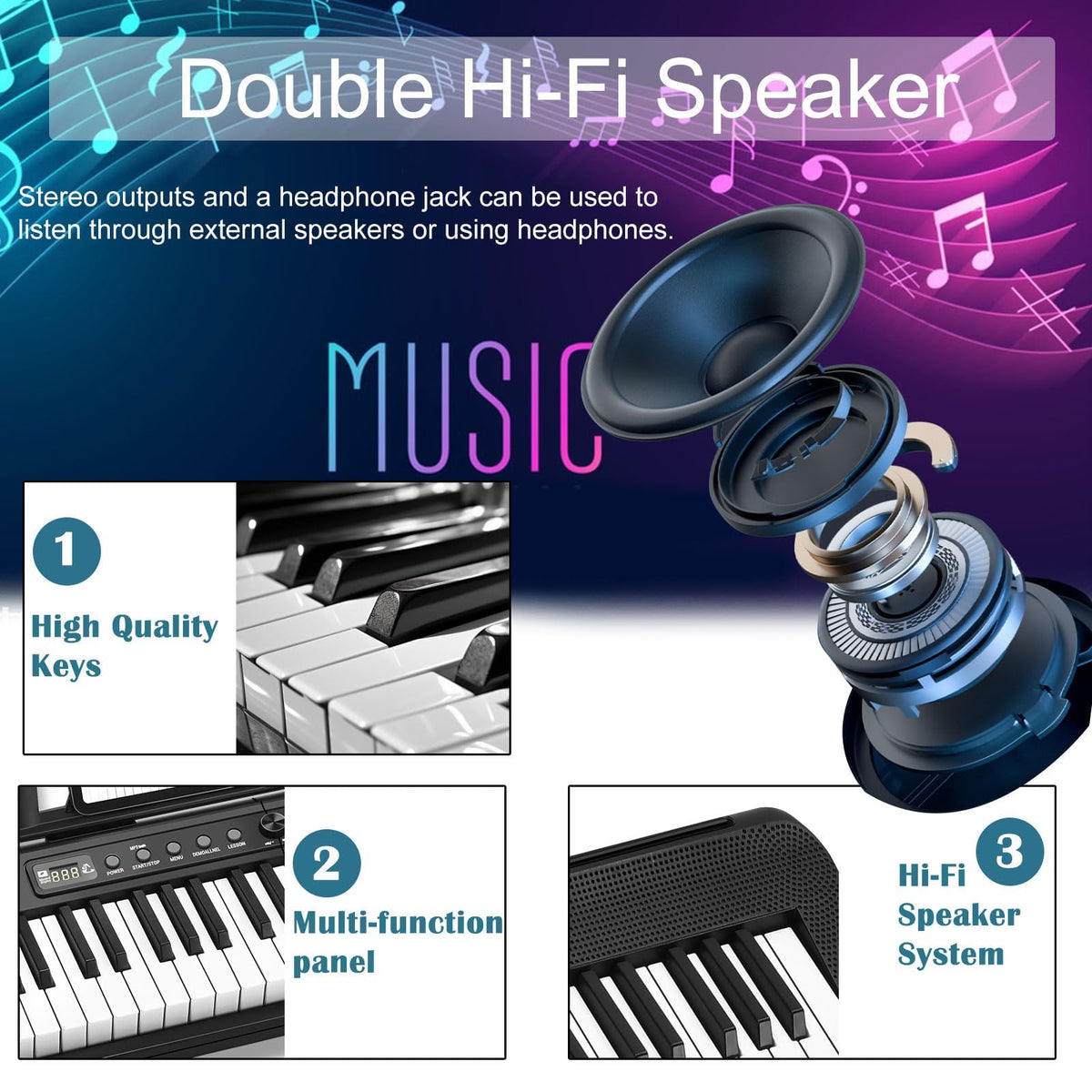 88 Key Semi Weighted Digital Piano with Stand U340198