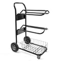 220 Lbs Rolling Saddle Rack Cart with Basket P51683