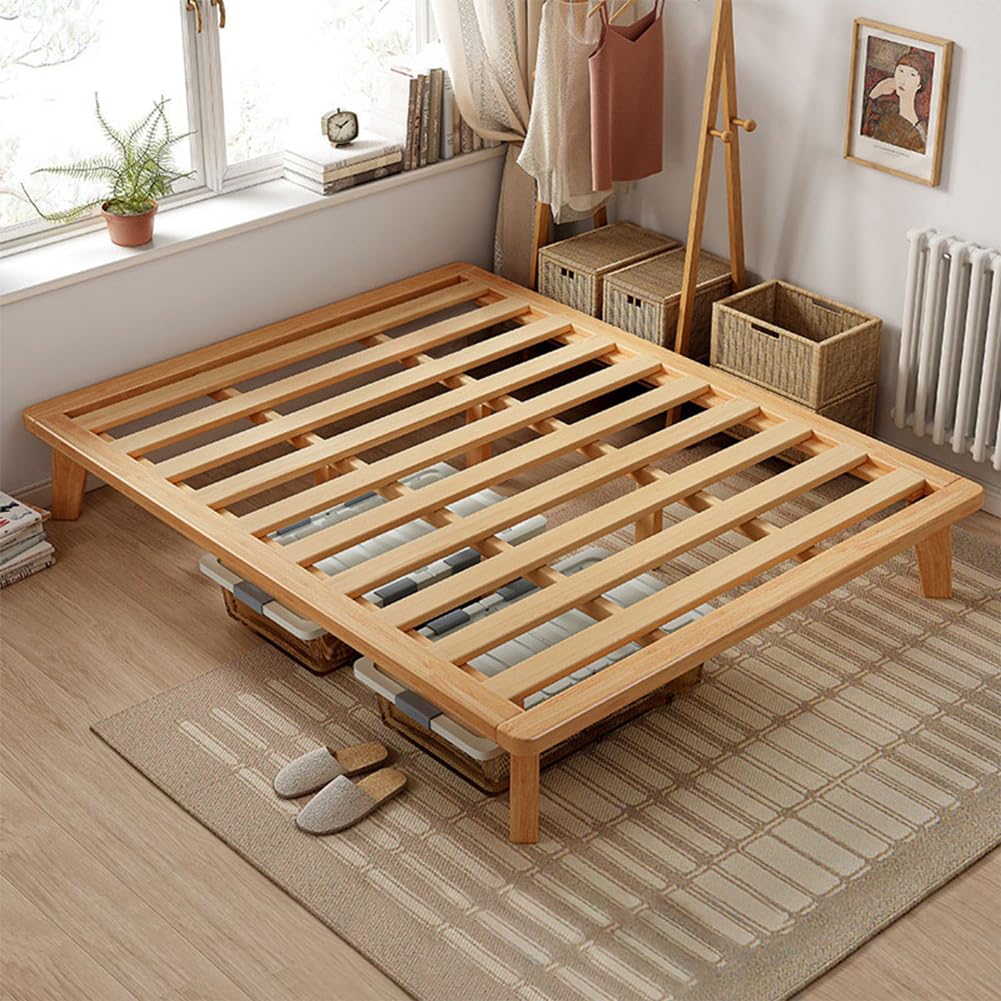 California-King Wood Platform Bed Frame A7148