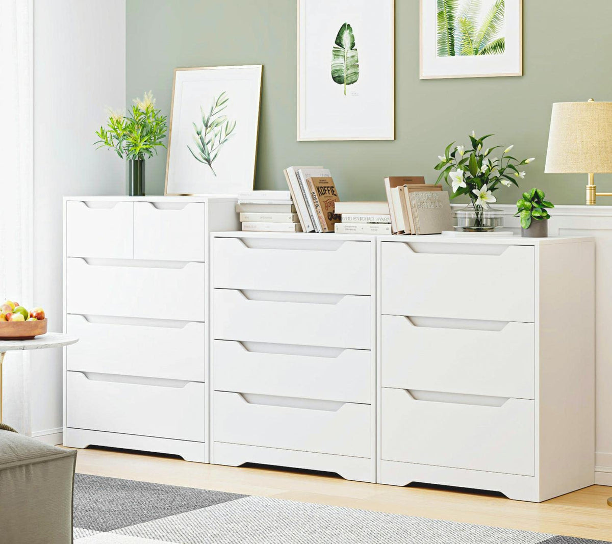 White 4 Drawer Wood Dresser A330