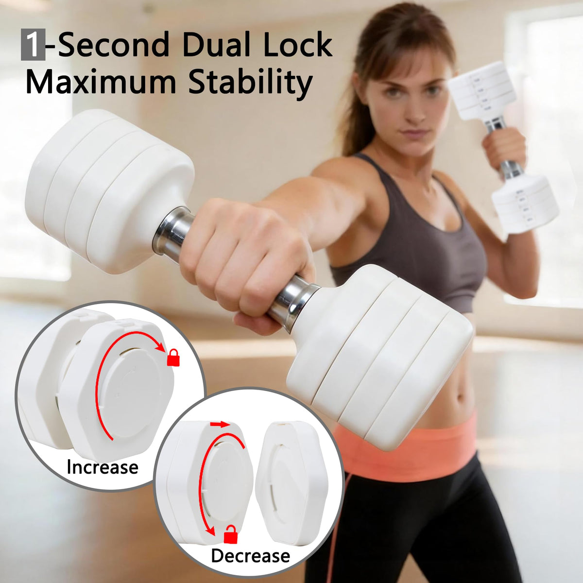 Adjustable Dumbbell Set of 2 Total 20 Lbs C9689