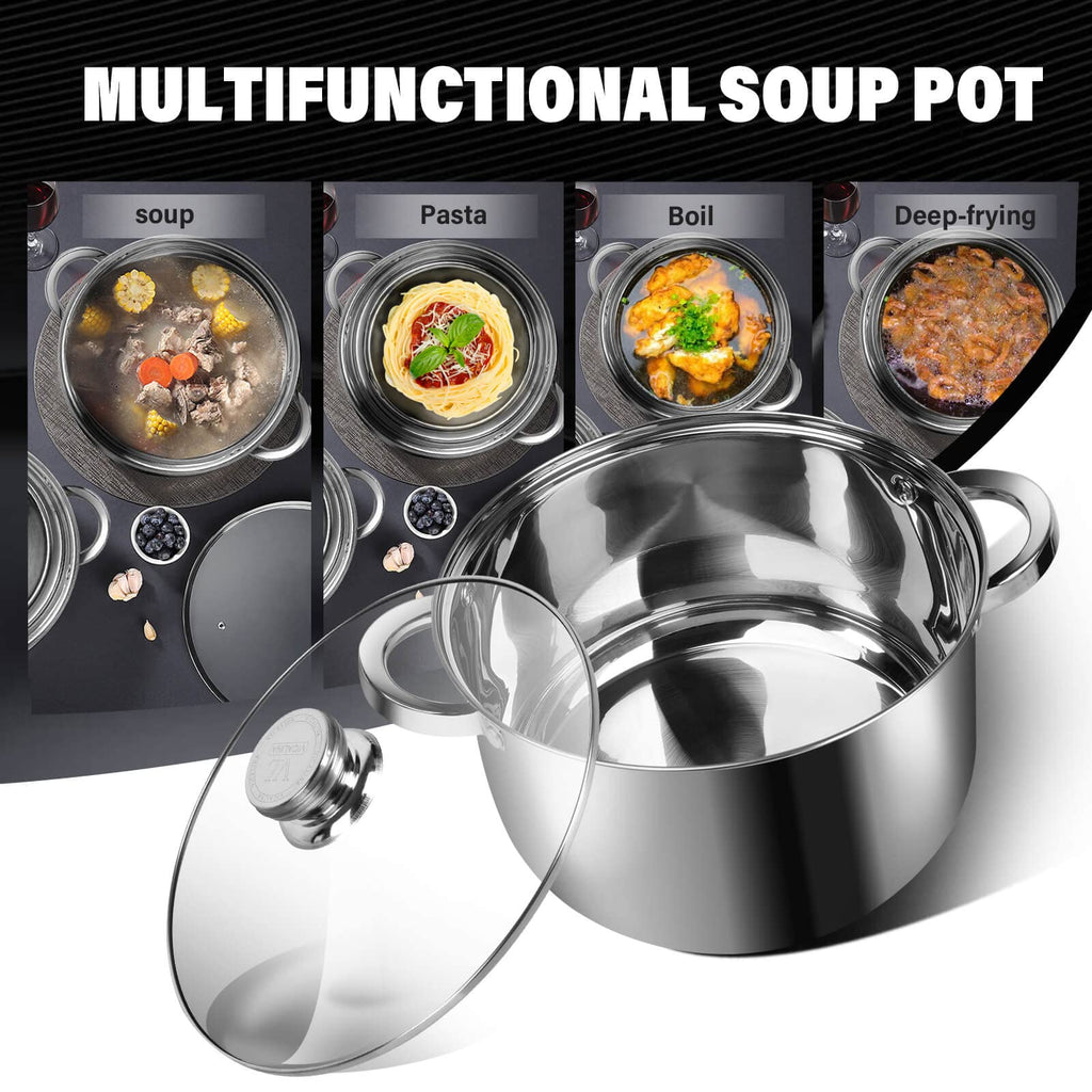 10 Quart Stainless Steel Stock Pot with Lid J189