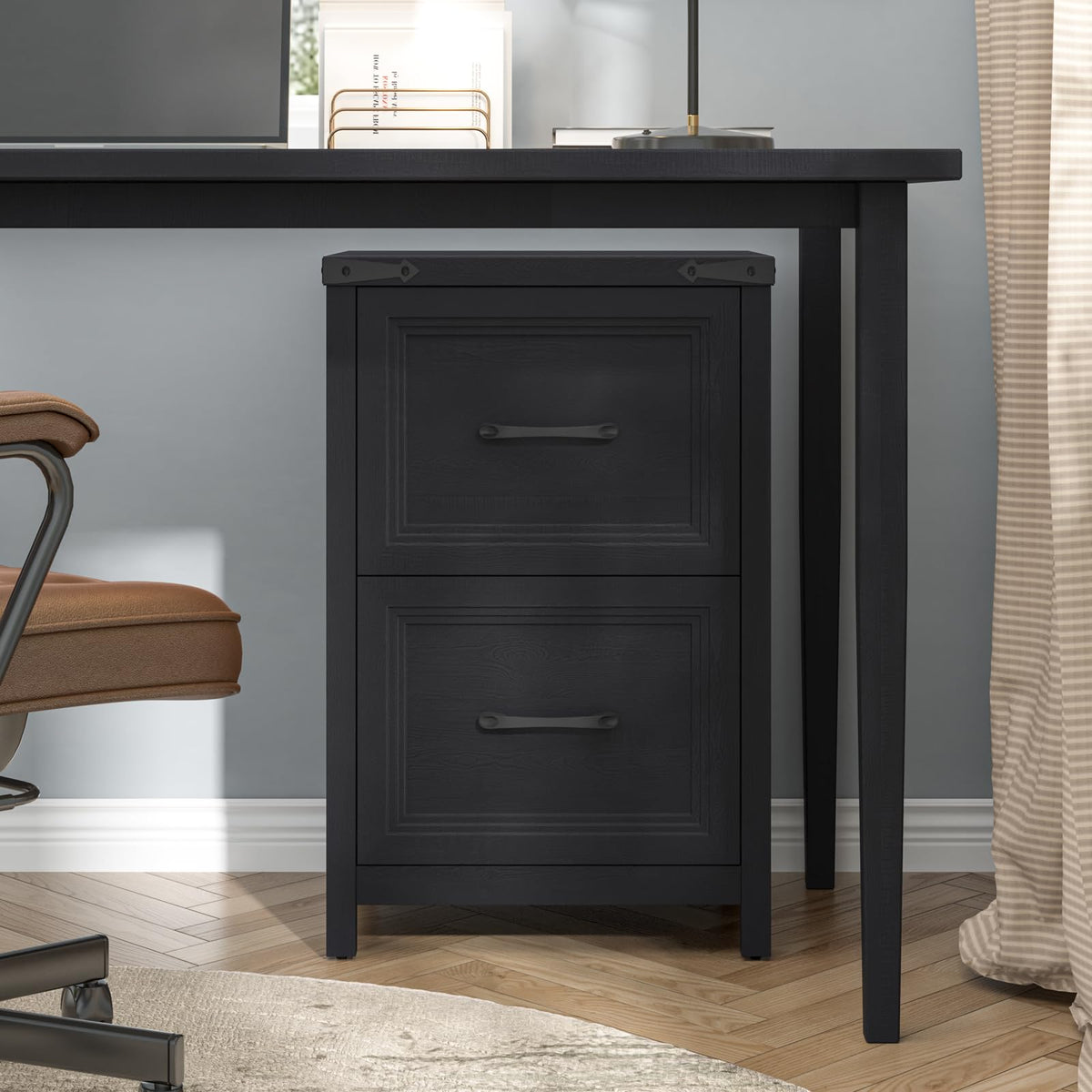2 Drawer Wood File Cabinet O493