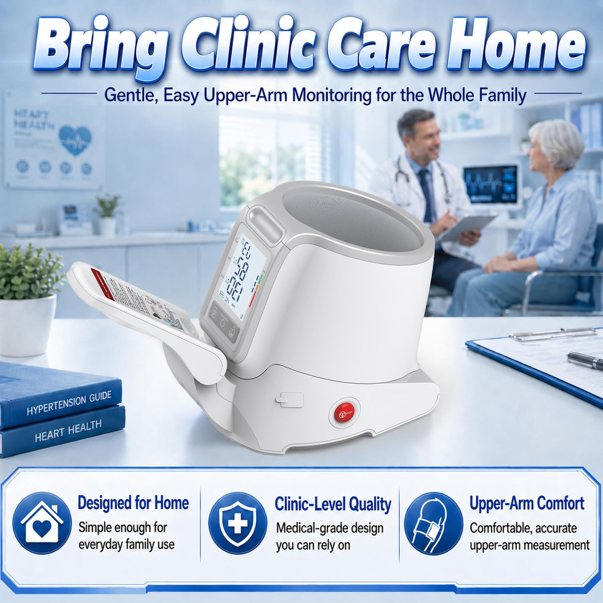 Upper Arm Blood Pressure Monitor with 7.1"-16.5" Cuff T465