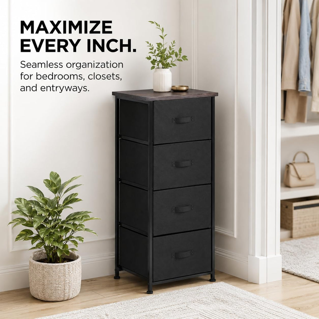 4 Drawer Fabric Storage Tower with Steel Frame W107615