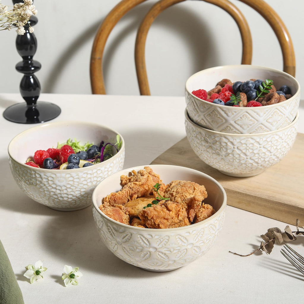 26 Oz Ceramic Soup Bowls Set of 4, 6 inch L7376