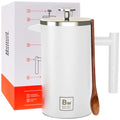 White Double-Wall Stainless Steel Insulated French Press with Thermometer U17026