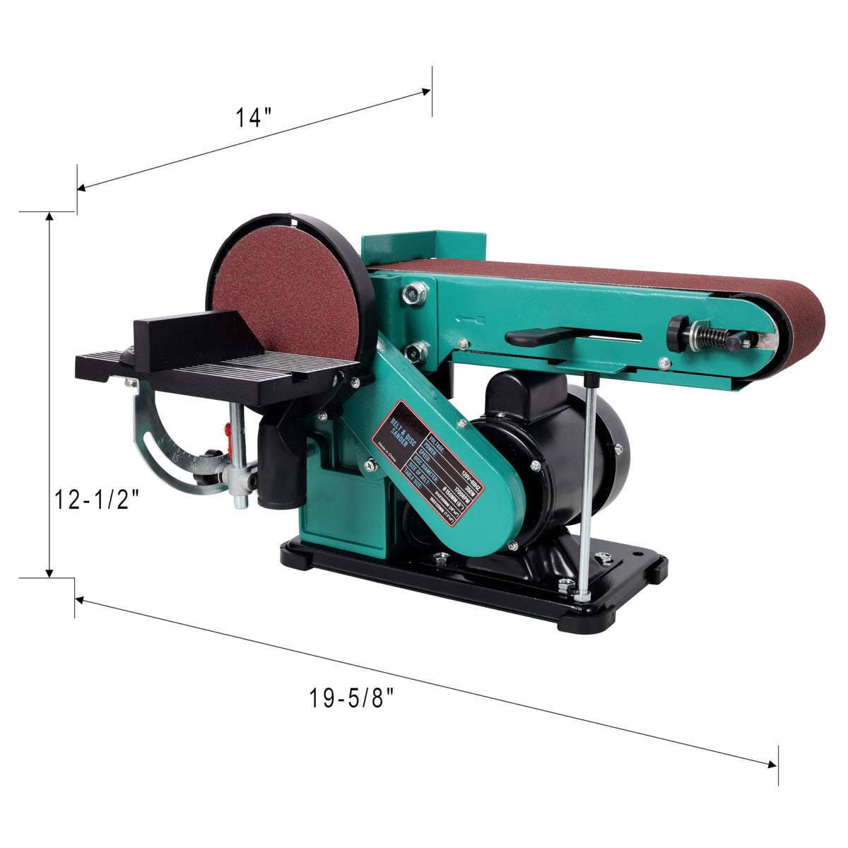 4 x 36 in. Belt Sander, 6" Disc Sander, 120V/60Hz Aluminum Worktable E556