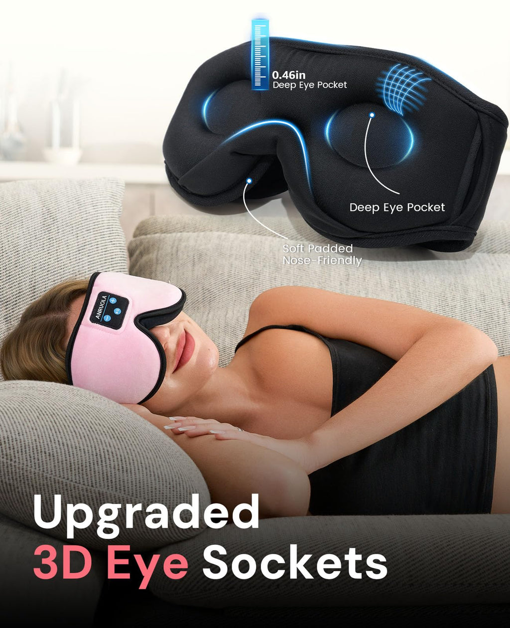 Bluetooth Sleep Mask with Wireless Headphones G9571