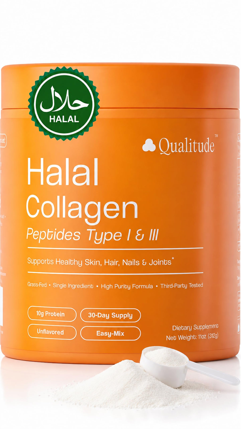 Halal Collagen Peptides Powder Grass-Fed Bovine Type I & III V3955