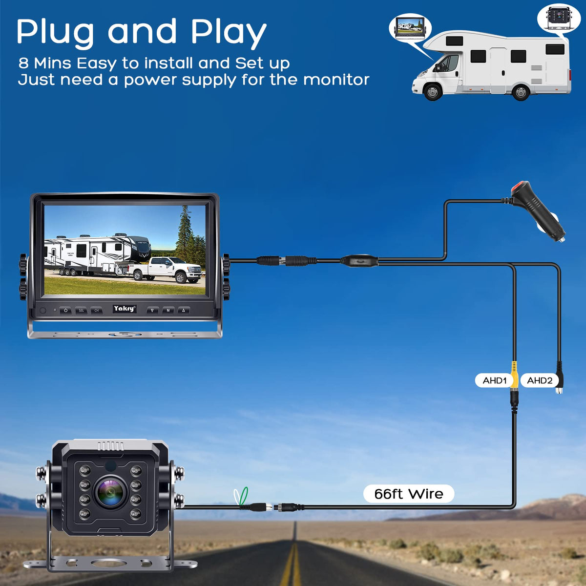 7" HD 1080P RV Backup Camera B869215