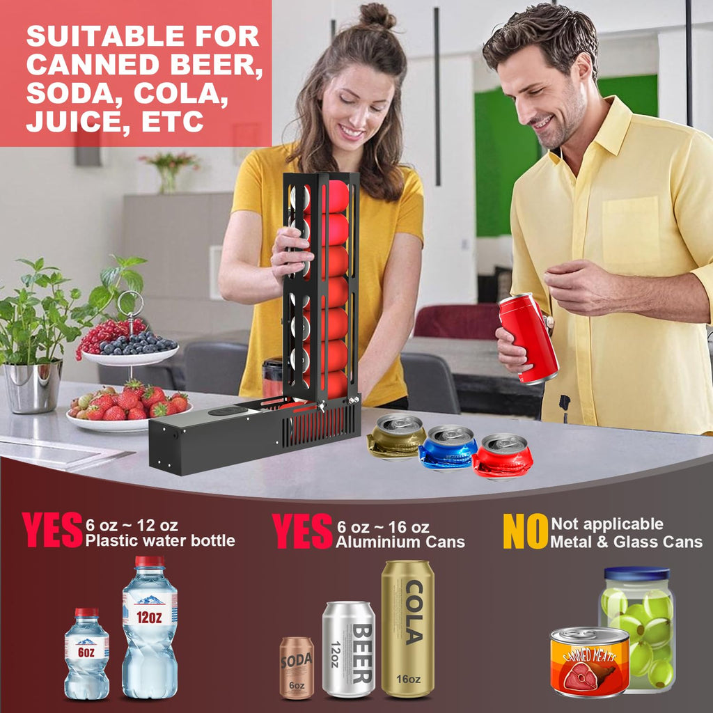 Automatic Electric Can Crusher with Auto Eject, Holds 8 Cans, Black D90264