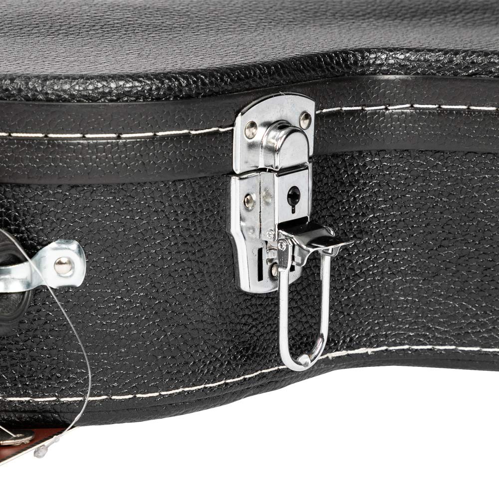 Wooden Hard-Shell Electric Guitar Case with Lock Latch Padding E6917