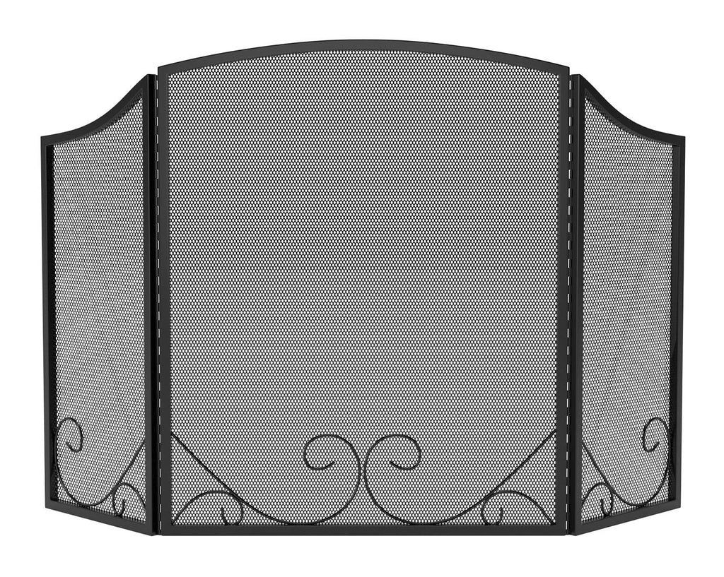 Black Wrought Iron Fireplace Screen B19570