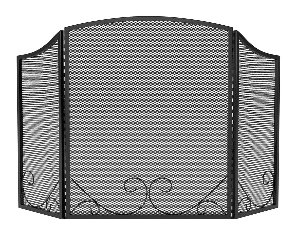Black Wrought Iron Fireplace Screen B19570