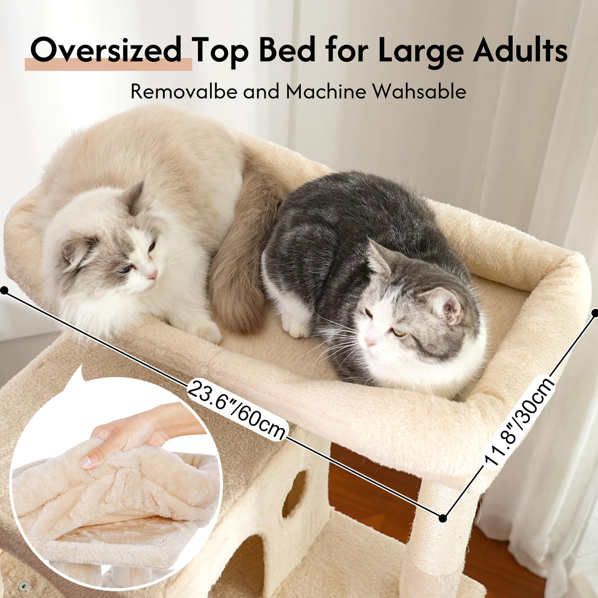 Beige Cat Tree with Hammock and Bed K519263