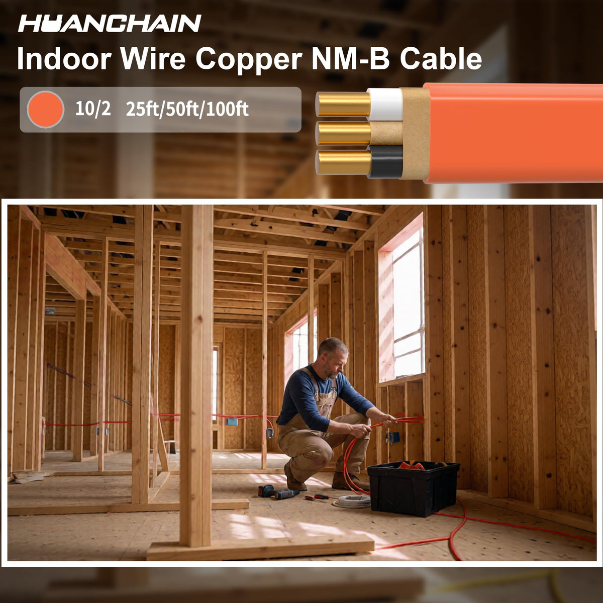 Orange 50FT Non-Metallic Sheathed Cable A54722