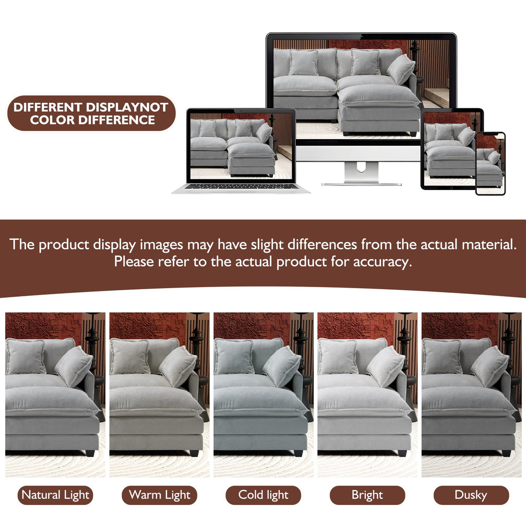 77 Inch Grey Chenille Loveseat F350