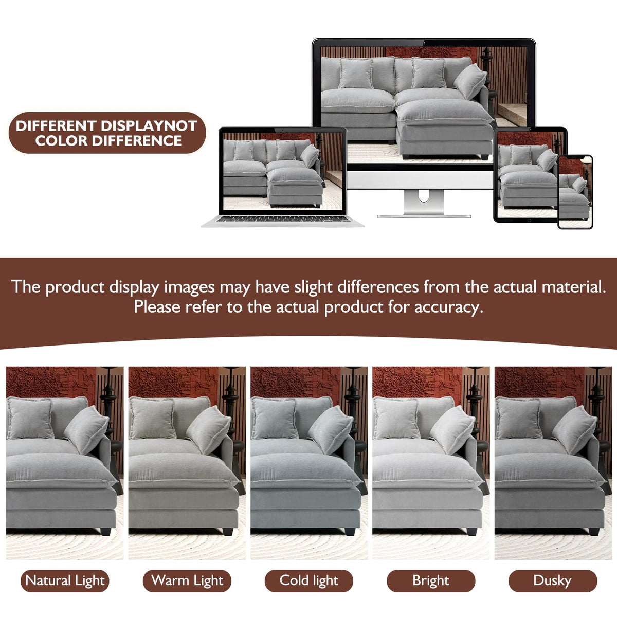 77 Inch Grey Chenille Loveseat F350