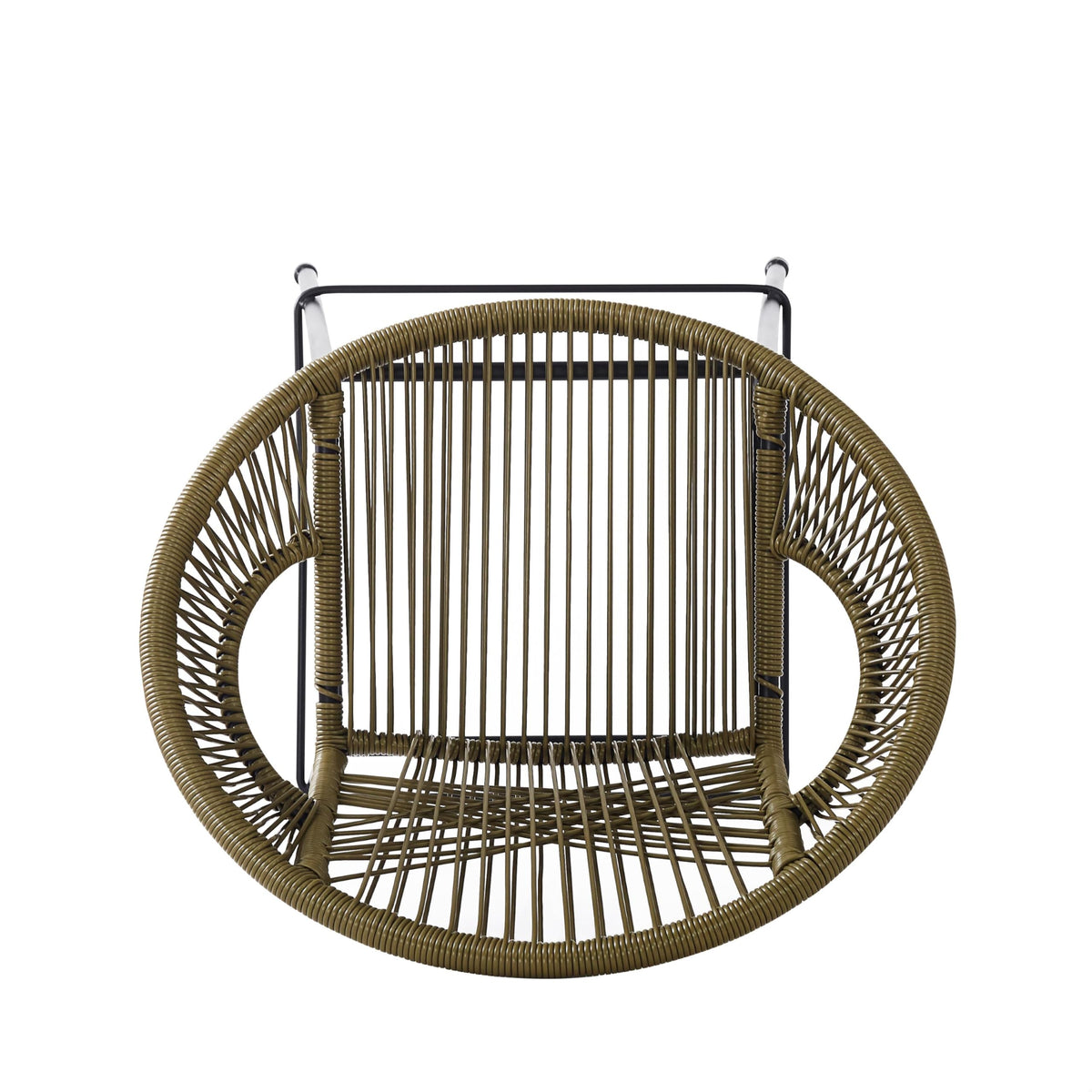 24" Height Metal Legs Faux Wicker Barstool Set of 2 X8765