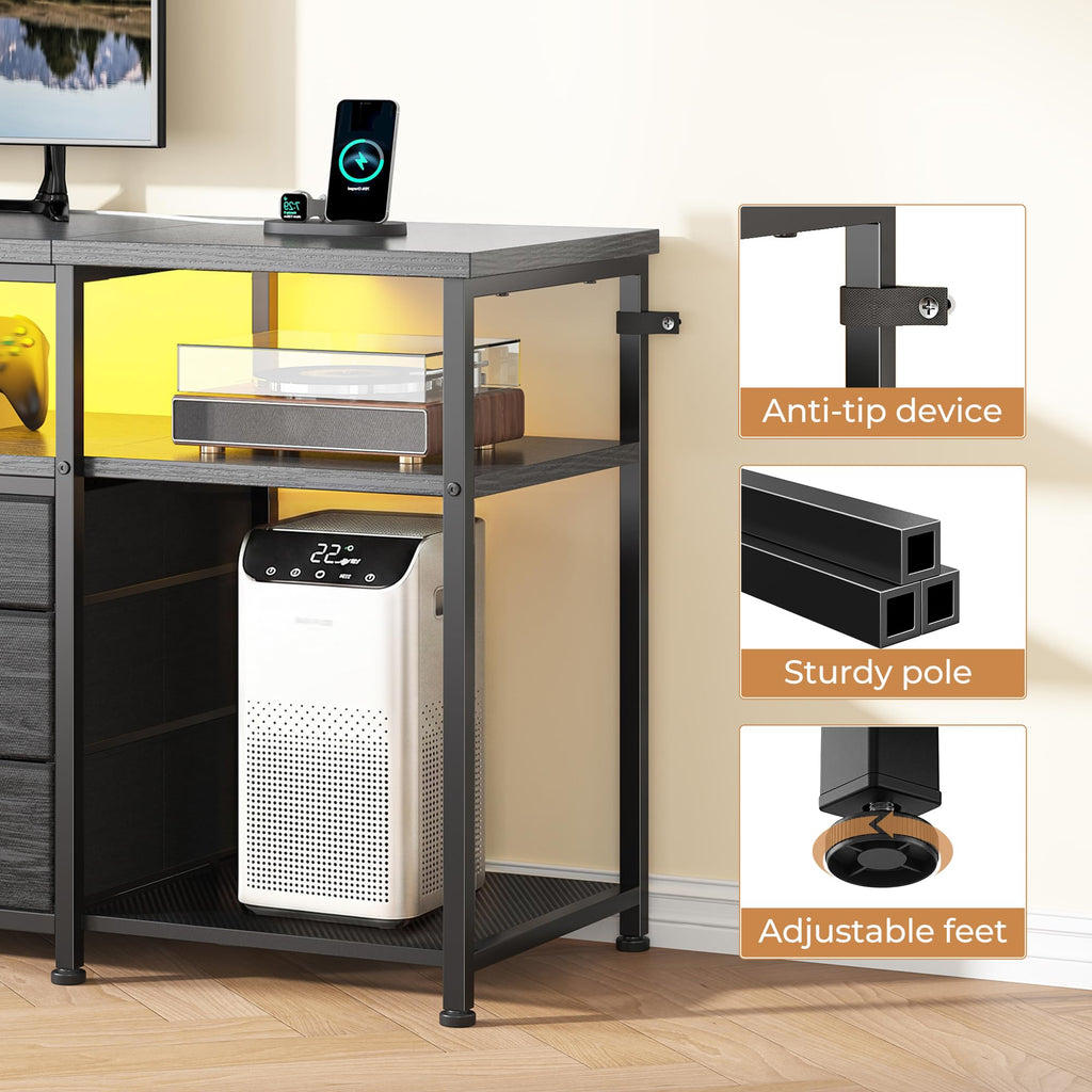 55" W TV Stand with 9 Drawers V23418