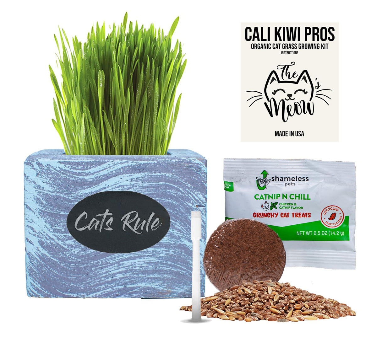 Organic Wheatgrass Seed & Soil Cat Grass Kit R82342