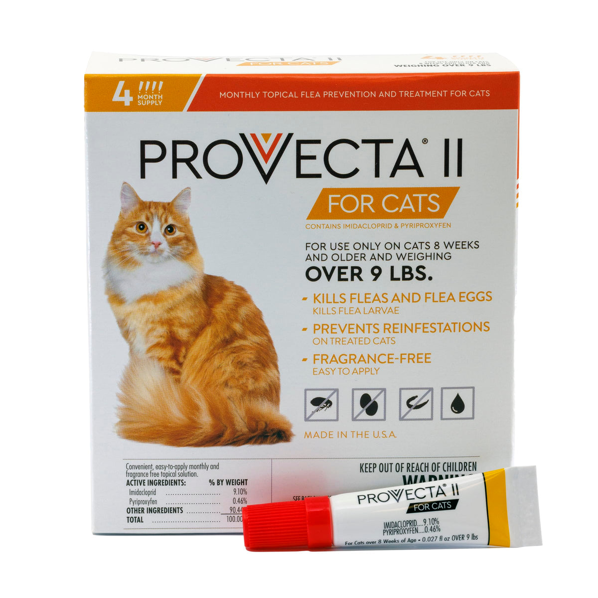 Flea Treatment for Large Cats Over 9 lbs, 4-Month Supply S884703