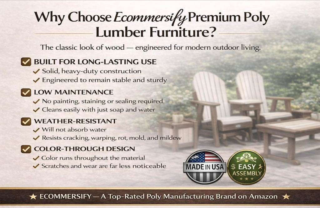 2FT All-Weather Poly Lumber Outdoor Glider Chair S583144