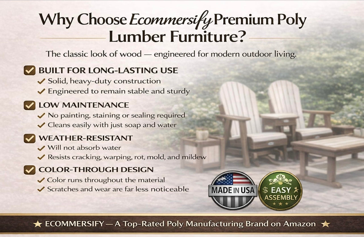 2FT All-Weather Poly Lumber Outdoor Glider Chair S583144