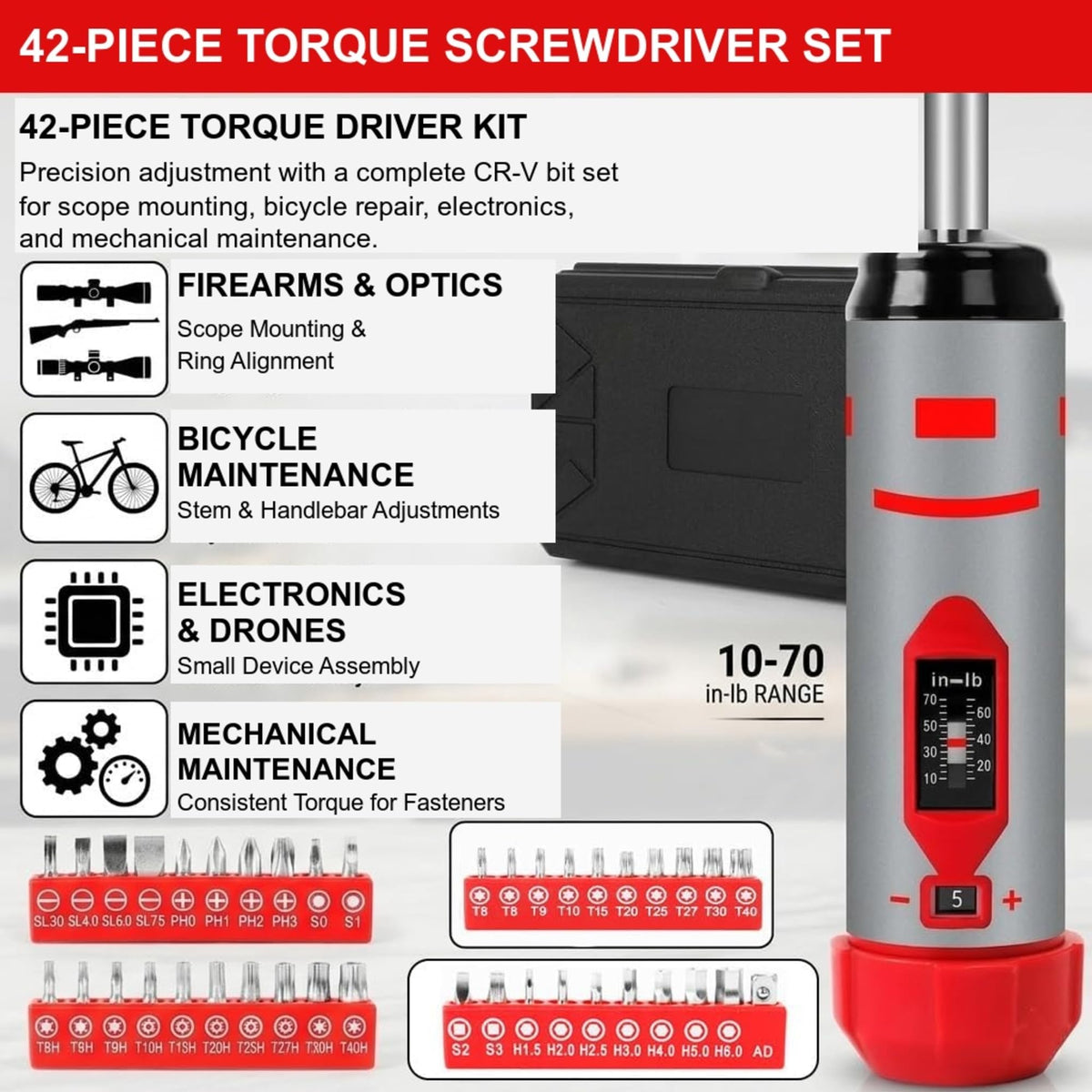 42-Piece Torque Screwdriver Set with 40 CR-V Bits G78882