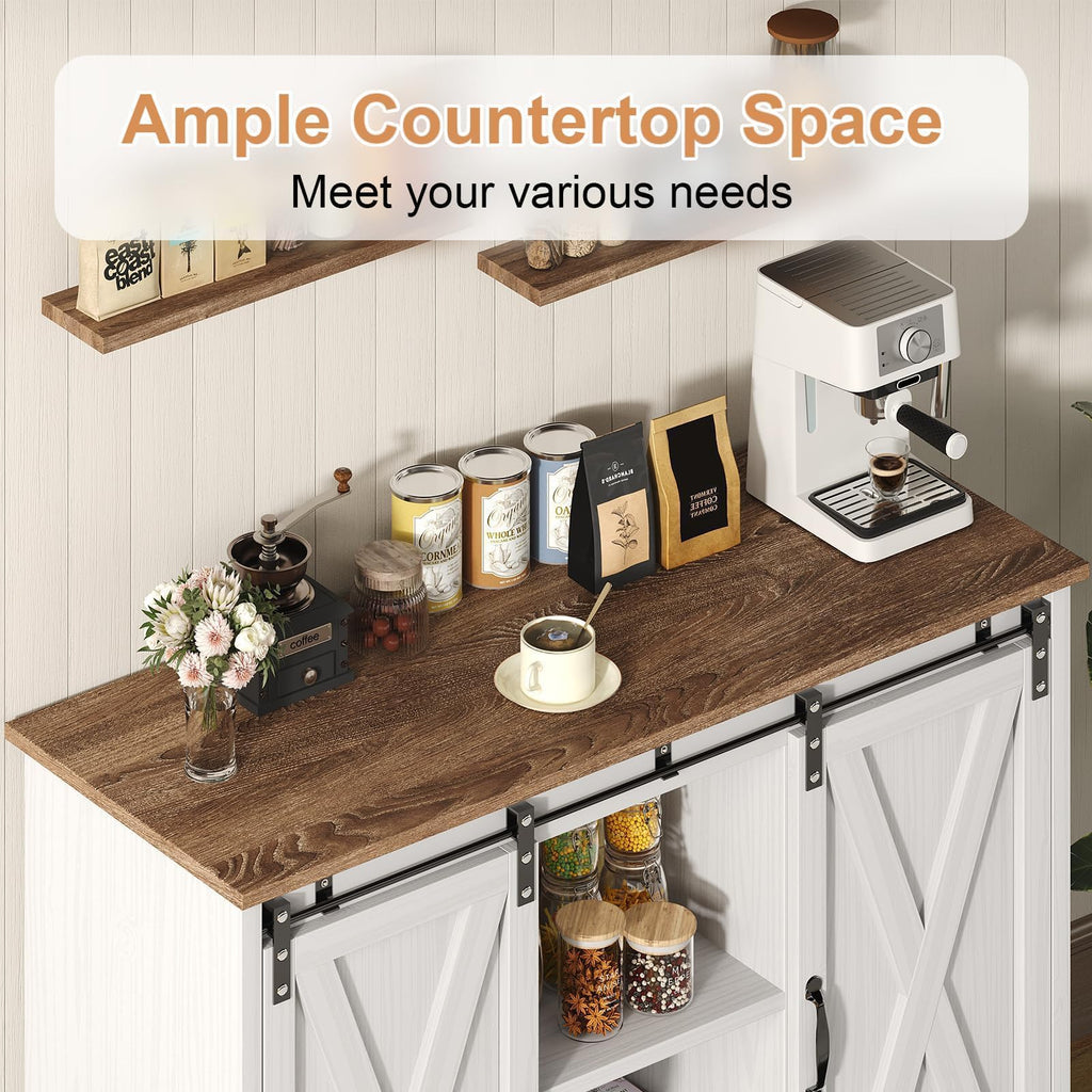 White 42 Inch Coffee Bar Cabinet S82248