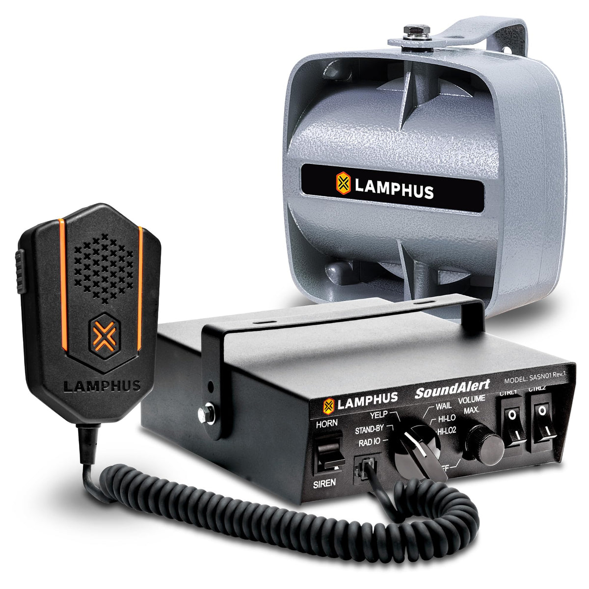 12V 100W Police Siren PA System Kit with Speaker and PTT Mic C140959