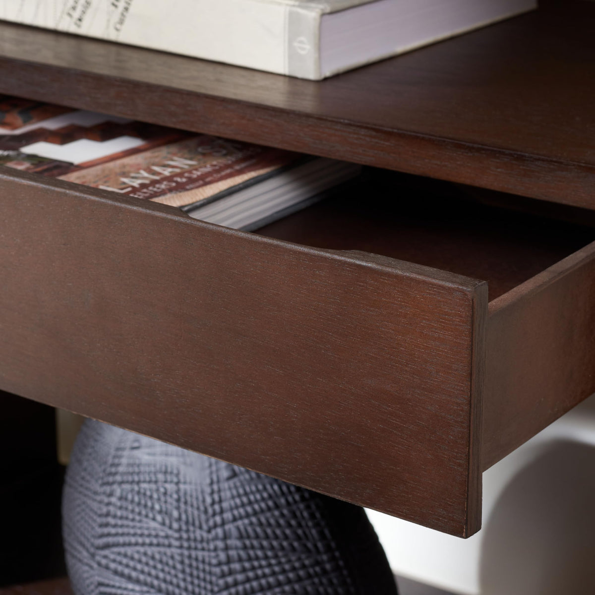Dark Oak 2-Shelf 1-Drawer Console Table A1472