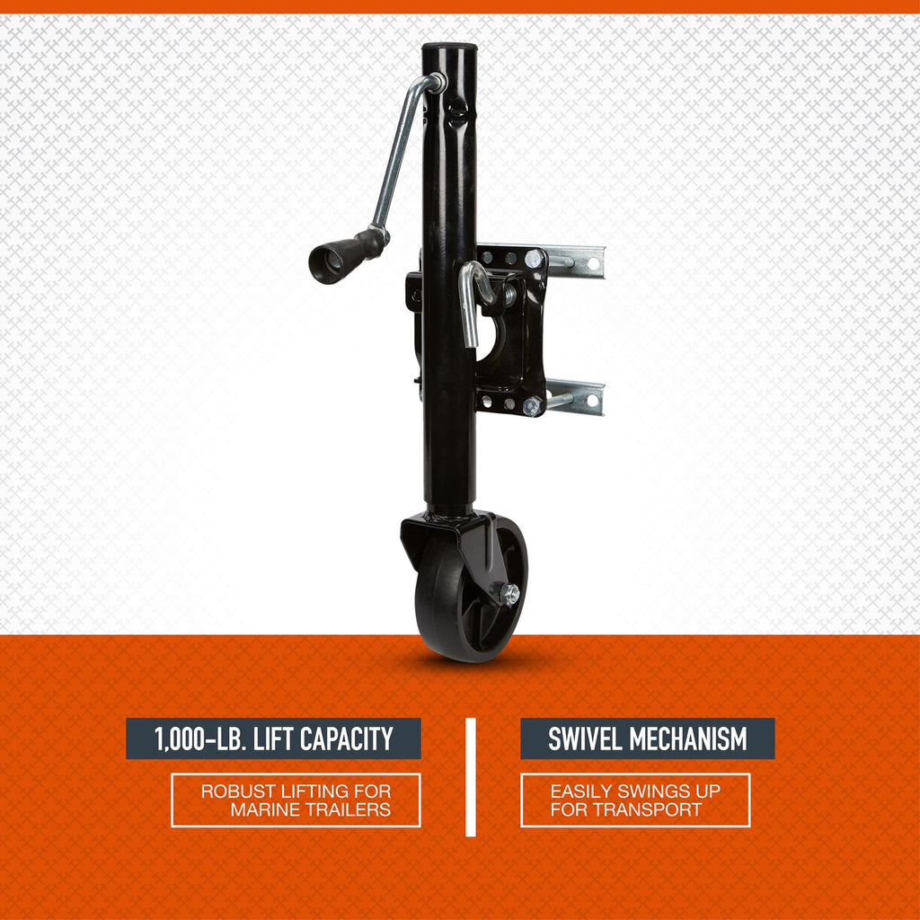 Black 1000-Lb. Capacity Marine Swivel Jack S502