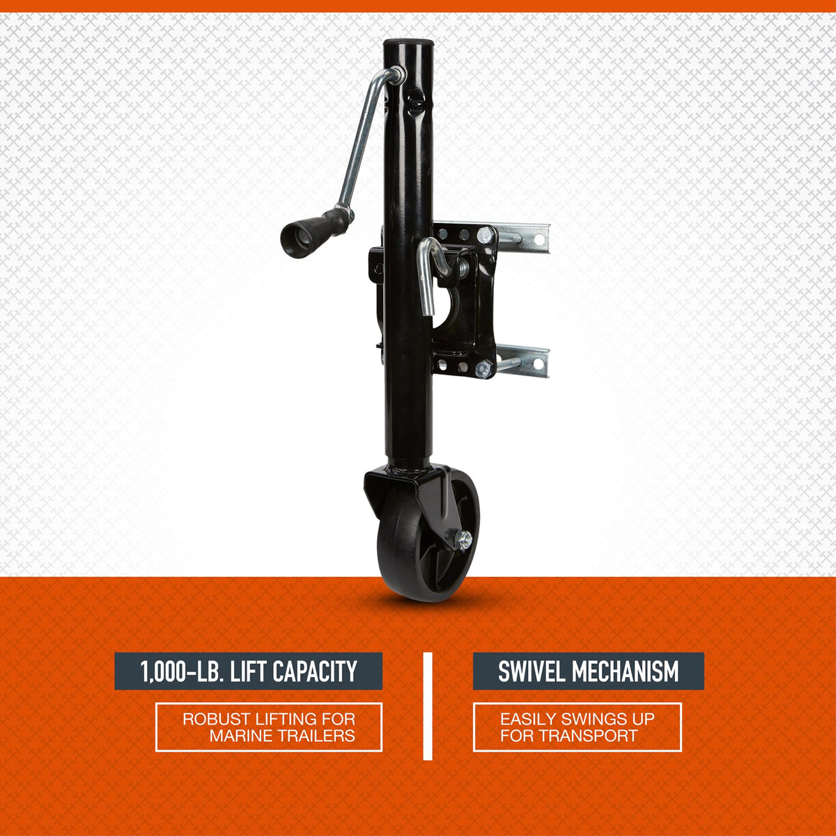 Black 1000-Lb. Capacity Marine Swivel Jack S502