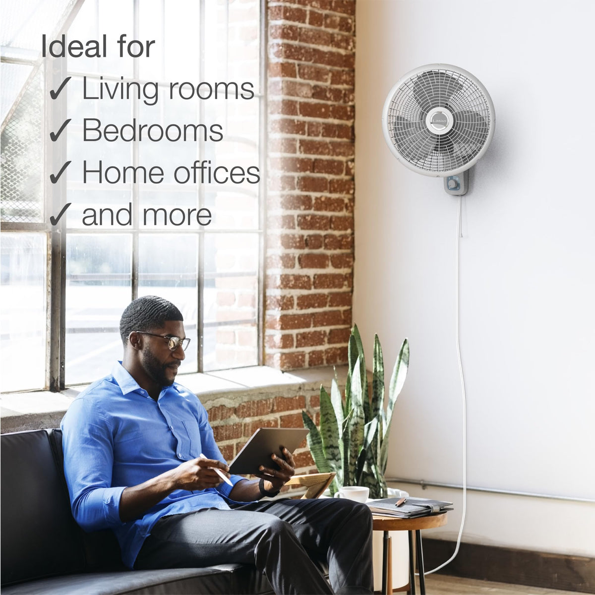 16" 3-Speed Oscillating Wall Mount Fan J74899