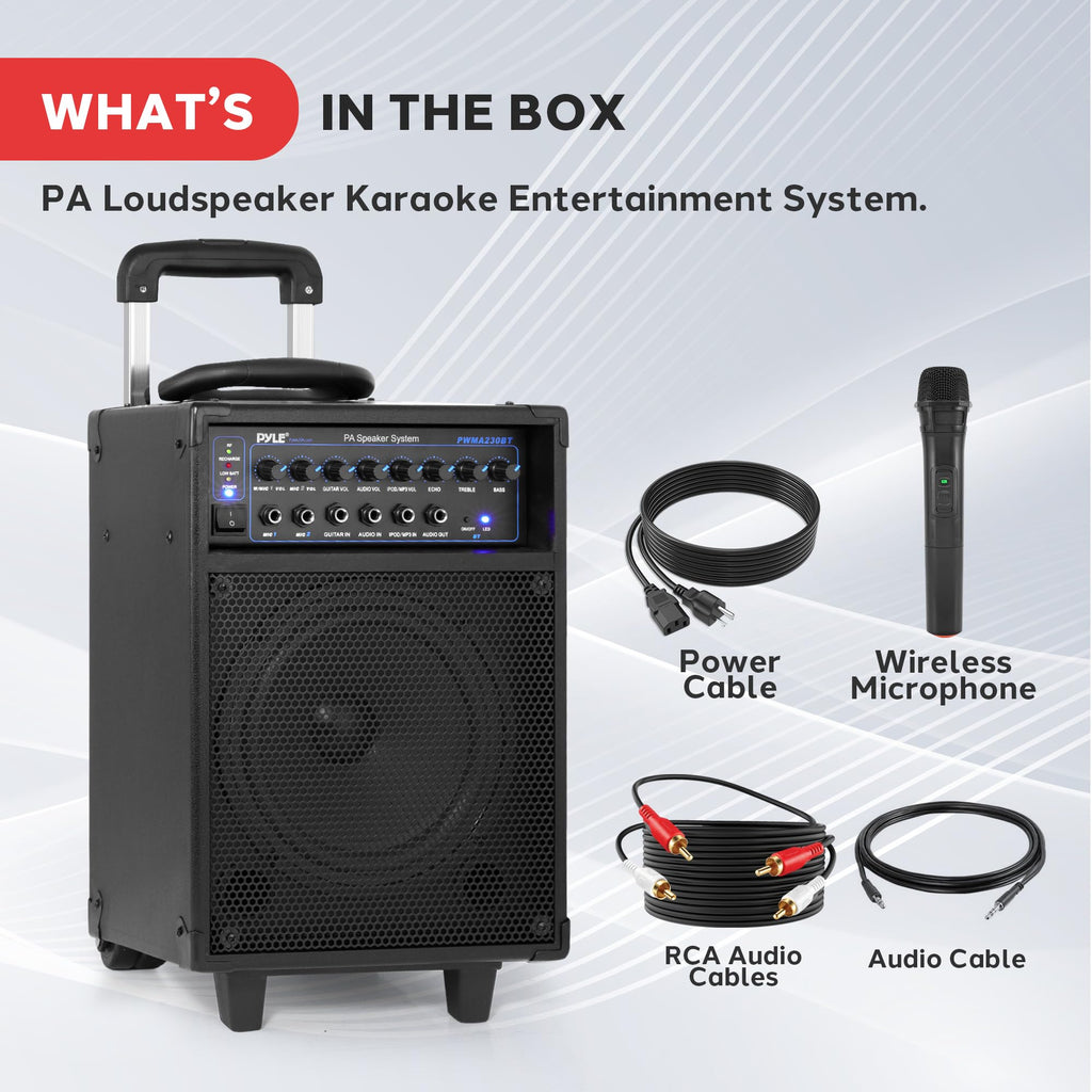 Wireless Portable PA System 400W Bluetooth Compatible Rechargeable Battery Powered Speaker Microphone Set D941