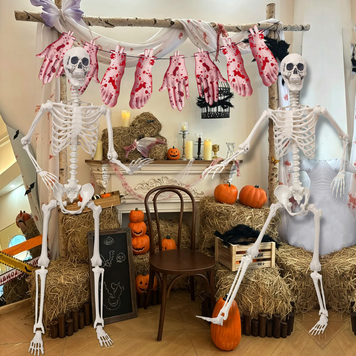 5.4Ft Poseable Skeleton Plastic Human Bones O559