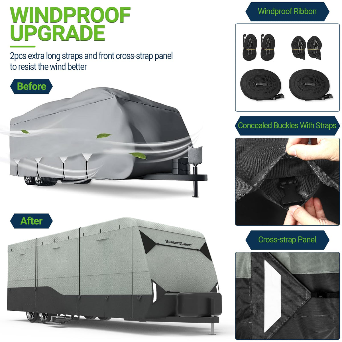 14-16 ft Waterproof Travel Trailer Cover R2619