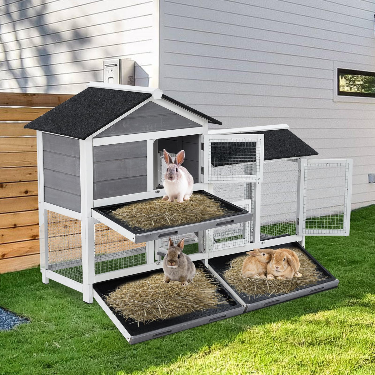 63'' 2-Tier Indoor Bunny Hutch I52806