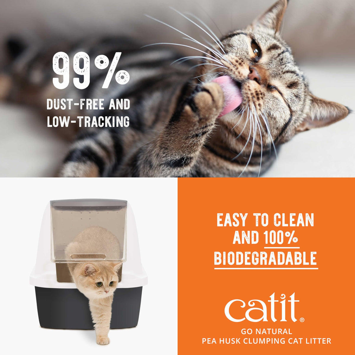 Pea Husk Clumping Cat Litter 12.3 lb Pack of 2 J793