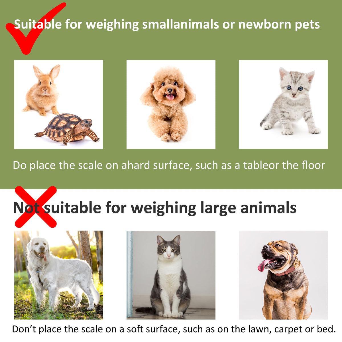 Portable Digital Pet Scale with Hold & Tare Function Q755393