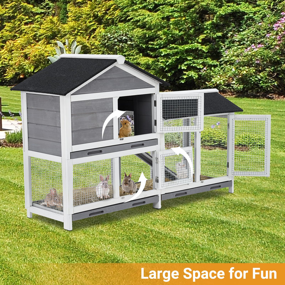 63'' 2-Tier Indoor Bunny Hutch I52806