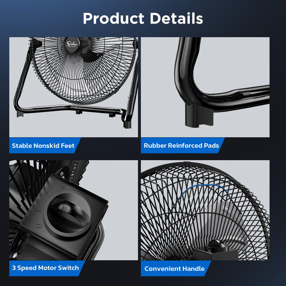20-Inch 3-Speed High Velocity Industrial Floor Fan R174