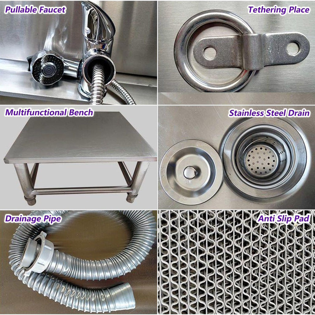 53'' Stainless Steel Pet Grooming Tub with Walk-in Stairs B5274